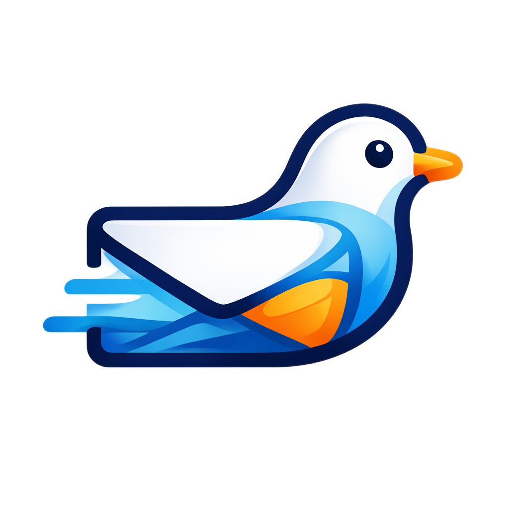 PostPigeon — a pigeon carrying an envelope
